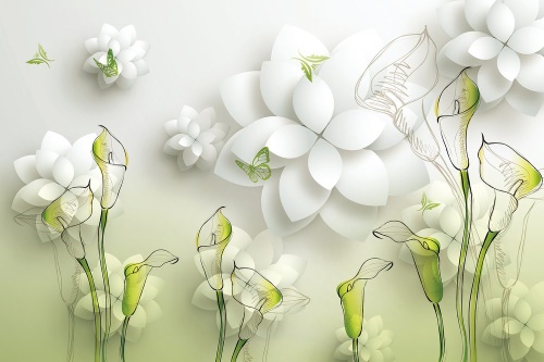 Samolepiaca tapeta abstraktné kvety