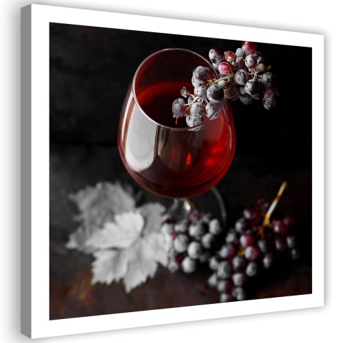 Obraz na plátně Hroznové červené víno