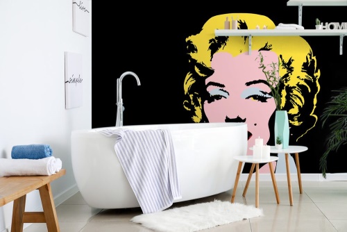 Tapeta pop art Marilyn Monroe na čiernom pozadí