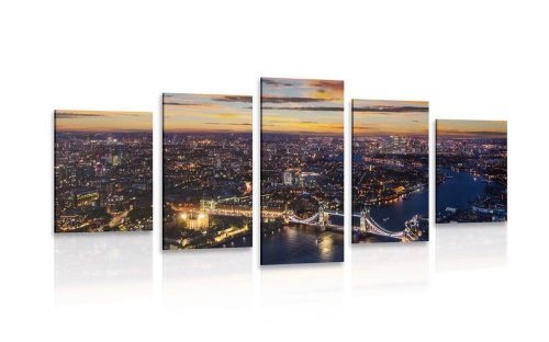 5-dielny obraz letecký pohľad na Tower Bridge