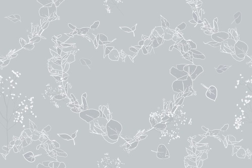 Samolepiaca tapeta ľudové srdce v šedom prevedení - 75x1000 cm