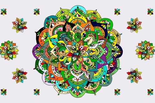Samolepiaca tapeta zelená Mandala