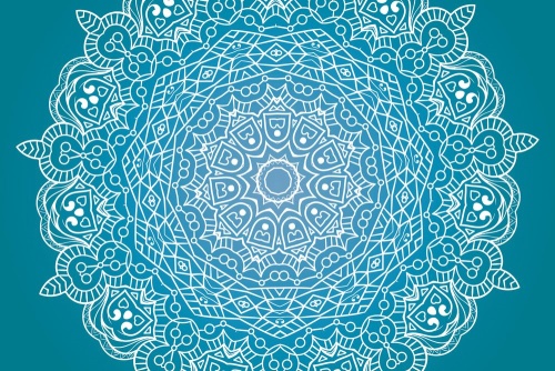 Tapeta meditačná Mandala na modrom pozadí