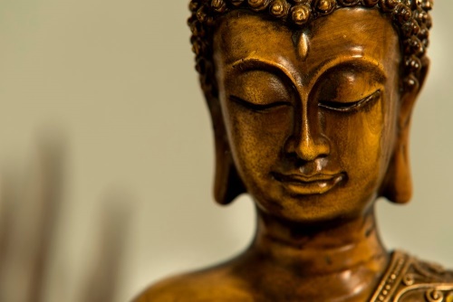 Obraz bronzová hlava Budhu