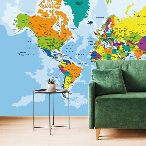 Tapeta farebná mapa sveta