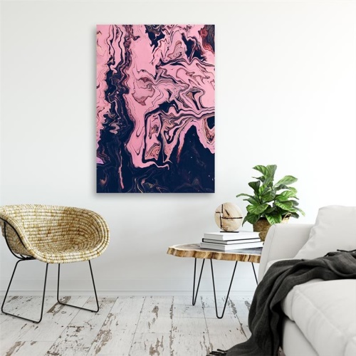 Obraz na plátně, Abstraktní růžový akvarel