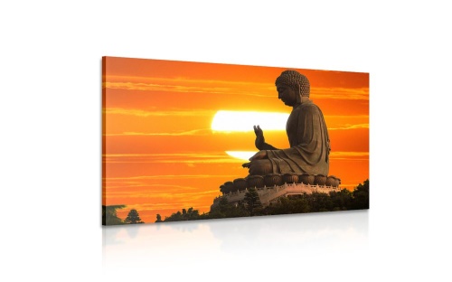 Obraz socha Budhu pri západe slnka