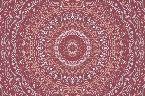 Tapeta Mandala vo vintage štýle v ružovom odtieni