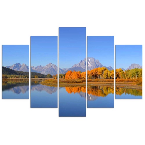 Obraz na plátně pětidílný Krajina Jezero Příroda