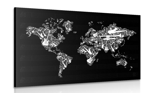 Obraz hudobná mapa sveta