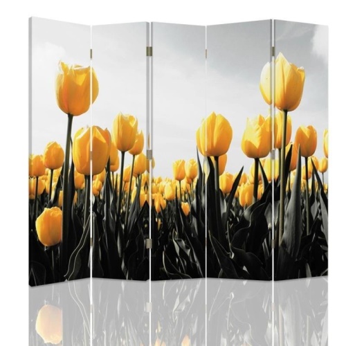 Ozdobný paraván Žluté tulipány Květiny
