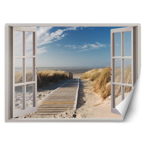 Fototapeta, Okno s výhledem na sestup k pláži