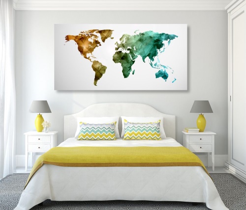 Obraz farebná polygonálna mapa sveta