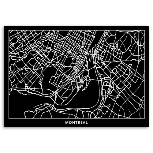 Obraz na plátně Mapa města Montreal