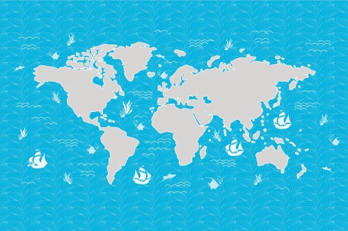 Tapeta nebesky modrá mapa sveta