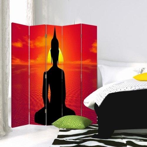 Ozdobný paraván Buddha-západ slunce