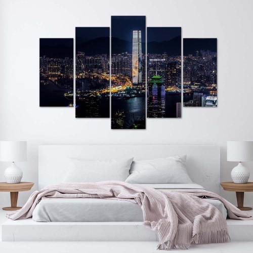 Obraz na plátně pětidílný Město mrakodrapů