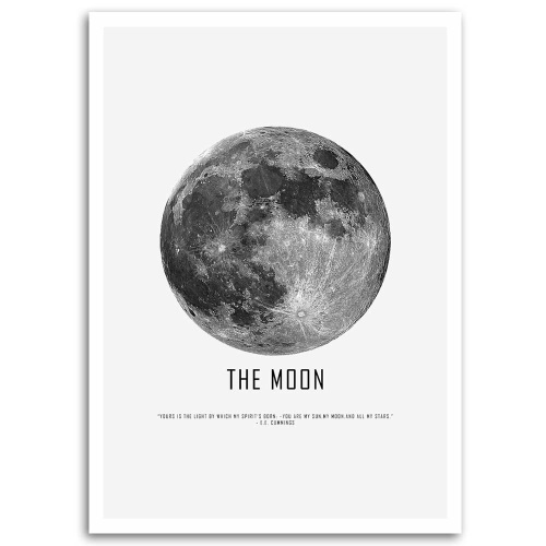 Obraz na plátně Měsíční vesmírná noc