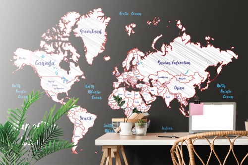 Samolepiaca tapeta jedinečná mapa sveta