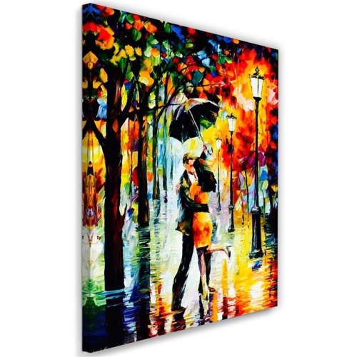 Obraz na plátně, Deštník pro romantický pár