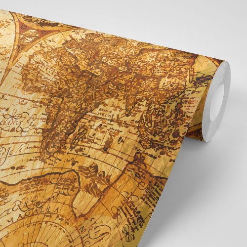 Samolepiaca tapeta kreslená mapa minulosti