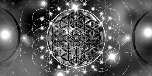Obraz očarujúca Mandala v čiernobielom prevedení