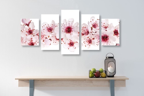 5-dielny obraz čerešňové kvety