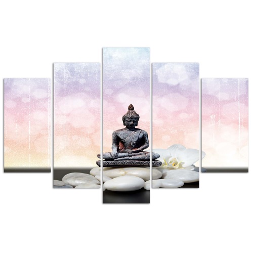 Obraz na plátně pětidílný Kameny zenového Buddhy