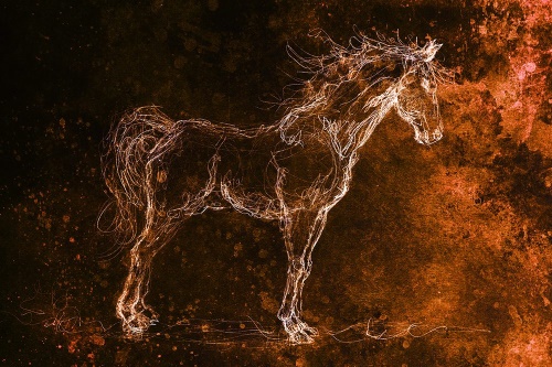 Samolepiaca tapeta abstraktný kôň
