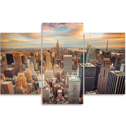 Obraz na plátně třídílný New York Manhattan Spojené státy americké