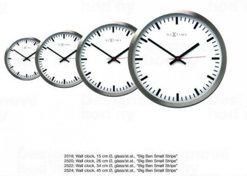 Designové nástěnné hodiny 2522 Nextime Stripe white 34cm
