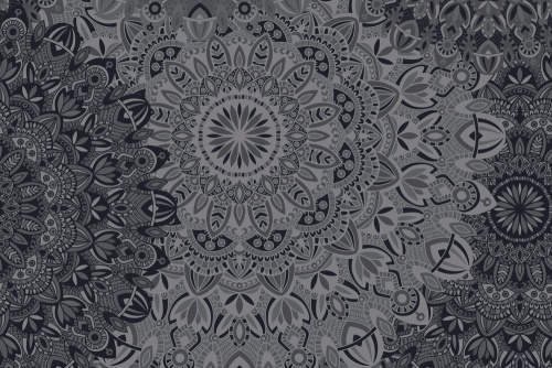 Tapeta štýlová Mandala v čiernobielom prevedení