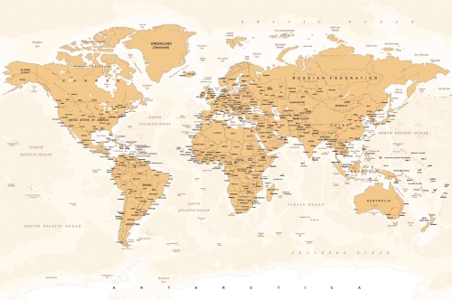 Samolepiaca tapeta mapa sveta s vintage nádychom