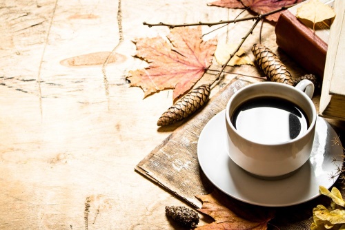 Obraz jesenná šálka kávy