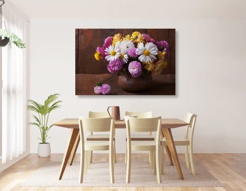 Obraz zátišie s jesennými chryzantémami