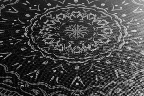 Obraz Mandala vo vintage štýle v čiernobielom prevedení