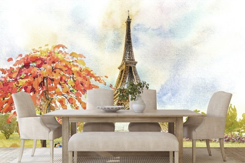 Tapeta Eiffelova veža v pastelových farbách
