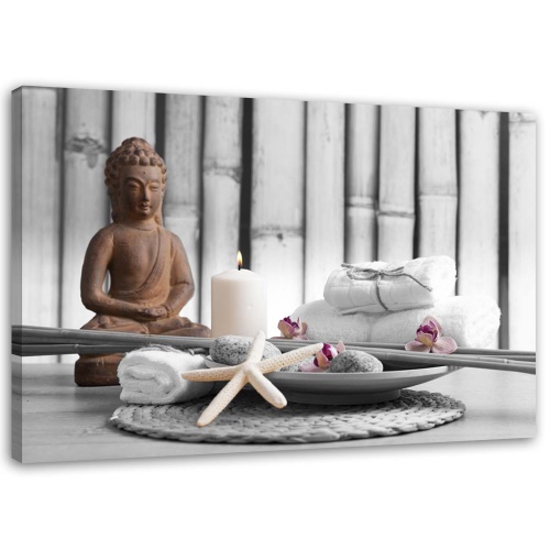 Obraz na plátně Buddha Brown Zen Spa