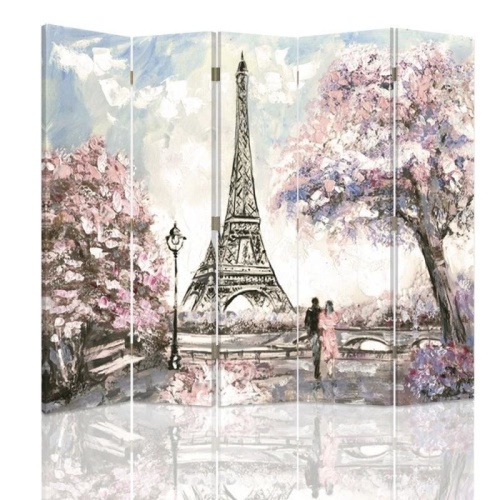 Ozdobný paraván Pařížská Eiffelova věž Pastel