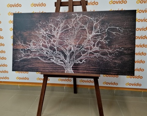 Obraz strom na drevenom podklade