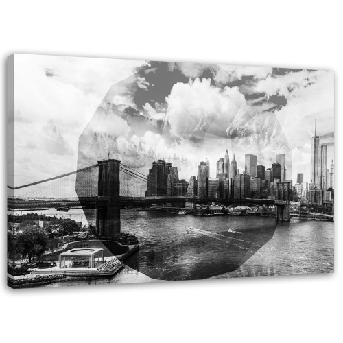 Obraz na plátně New York Geometrické město černá a bílá