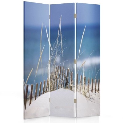 Ozdobný paraván Duny na mořské pláži - 110x170 cm, trojdielny, klasický paraván