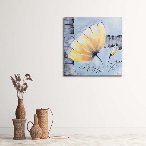 Obraz na plátně Akrylová malba Květina žlutá