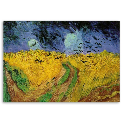 Obraz na plátně, REPRODUKCE Pšeničné pole s havrany V. Gogh