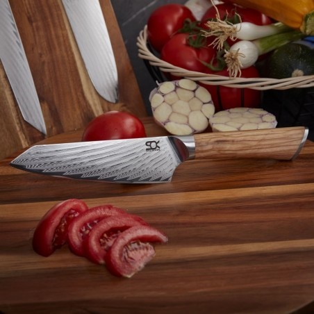 SOK Olive Sunshine Damascus kuchařský nůž Chef 155 mm