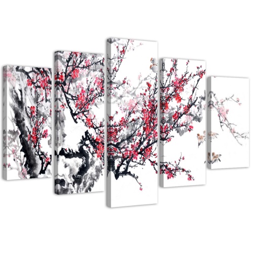 Obraz na plátně pětidílný Japonský třešňový květ