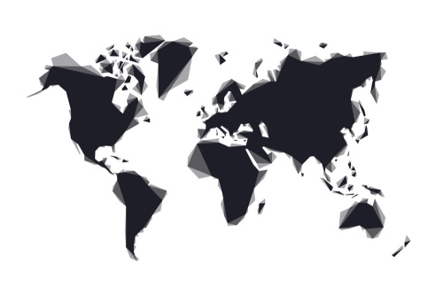 Samolepiaca tapeta abstraktná mapa sveta v čiernobielom prevedení