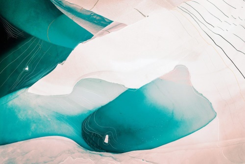 Samolepiaca tapeta abstrakcia modrej lagúny