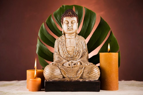 Samolepiaca fototapeta Budha s relaxačným zátiším