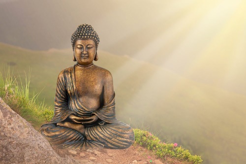 Tapeta socha Budhu v meditujúcej polohe